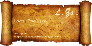 Locz Zselyke névjegykártya